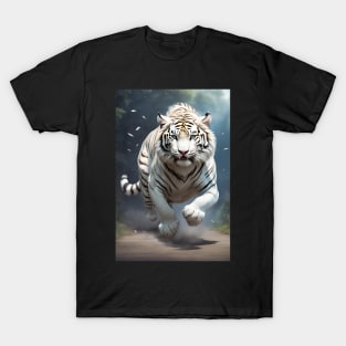 White tiger running T-Shirt